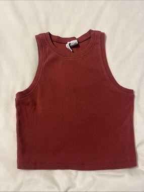 Tilly's Ribbed Tank Top in Deep Red